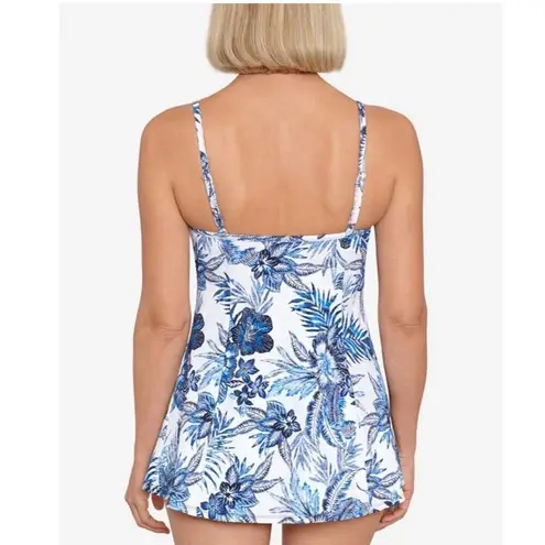 SWIM SOLUTIONS Swimsuit Dress Size 18 Swimdress NWT Blue Empire Floral One Piece