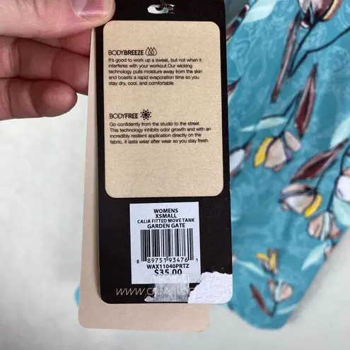 Calia Move Fitted Garden Gate Blue Floral Tank Top Size XS