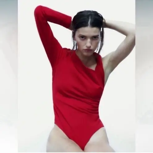 ZARA  Asymmetrical Dark Red Bodysuit(Size XXL)