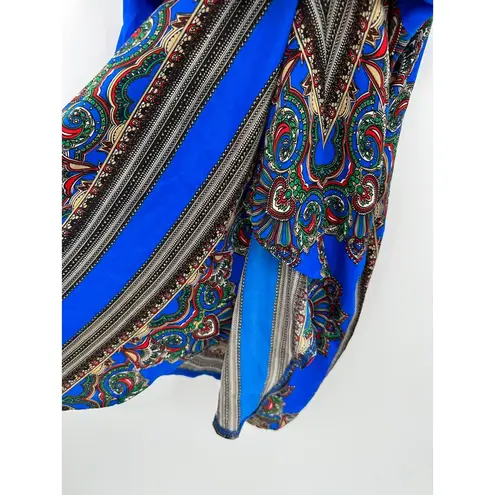 Missguided Blue Paisley Print Twist Front Cami Tank Dress Women's Size 6 NWT