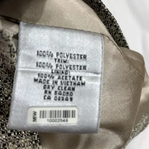 Kasper Open Front Blazer Jacket Cardigan Black and Brown Tweed Ladies Size 10P