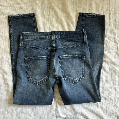 AMO Jeans Womens 25 Stix Crop Forever Blue USA Blue