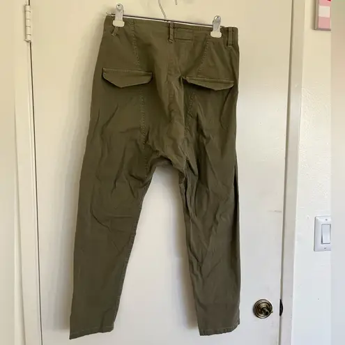 Nili Lotan Paris Twill Pants Dropped Crotch in Camo Green Size 0
