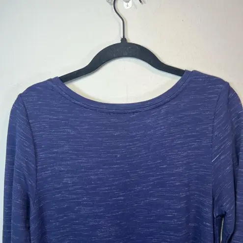 Hilary Radley Womens 3/4 Sleeve French Terry Dress Navy Blue Space Dye Sz Medium