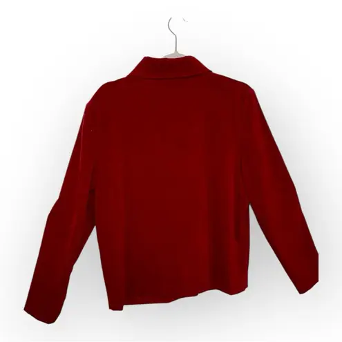 Briggs New York Briggs Red Faux Suede Button Front Shirt Jacket Vintage Y2K Quiet Luxury S