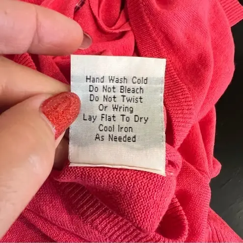 J. Peterman linen blend shift Sweater dress, pink midi length, elbow length, S