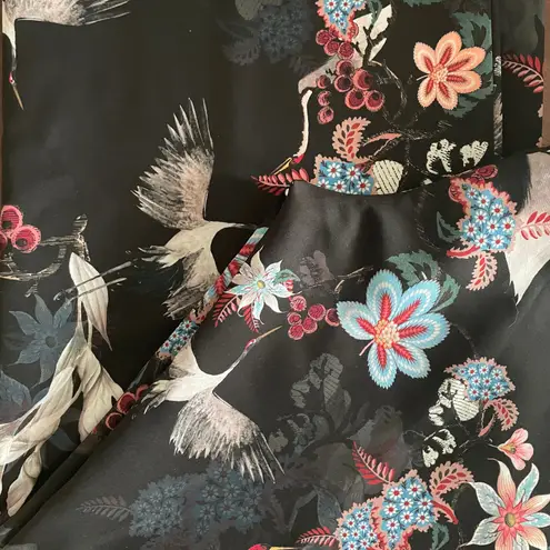 H&M  Floral Flared Pants Womens 12 Business Casual Pockets