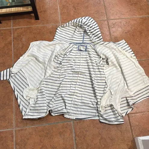 Anthropologie  Saturday Sunday striped Open Front Waterfall jacket/cardigan Sz M