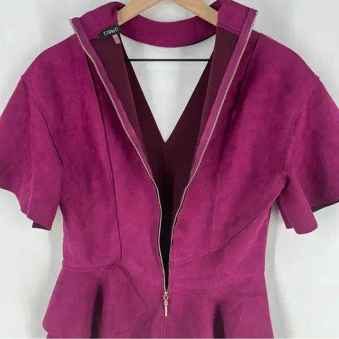 CQ by CQ Elegant Purple Faux Suede Mock V