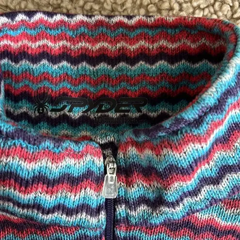 Spyder • zig zag quarter zip fleece pullover sweater