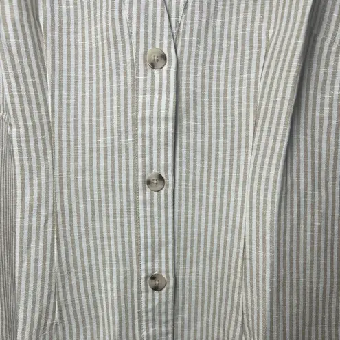 ONIA NWT Air Linen Button Down Maxi jute/white stripes dress size small