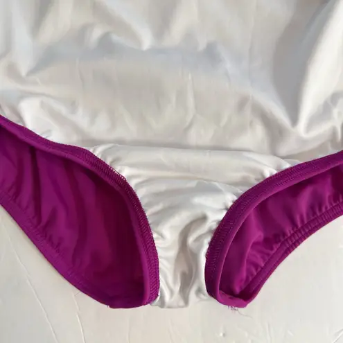 Lands End Hot Pink Tugless One Piece Soft Cup Sporty Swimsuit Size 16