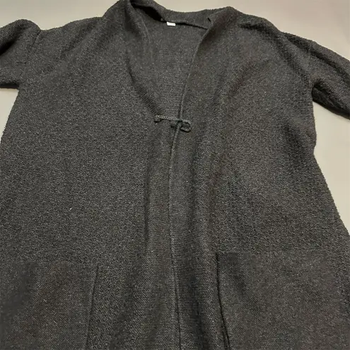 J Jill Women's Gray Long Cardigan Sweater Pinned XS with Pockets