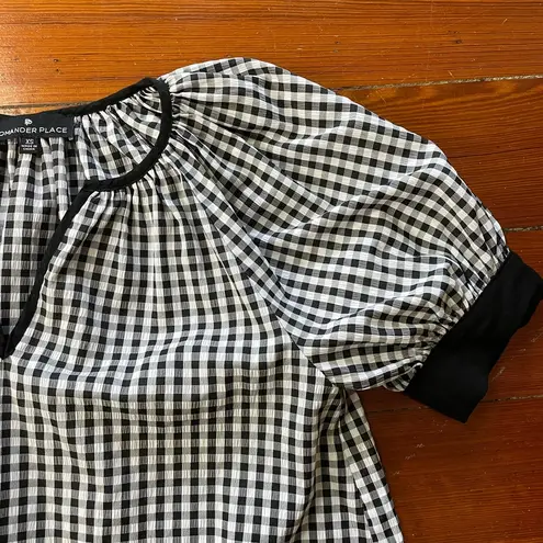 Tuckernuck Pomander Place Black & White Gingham Short Sleeve Top