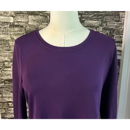 Halston Beautiful Dark Purple Top W/ Metallic Black Grommets Medium Boho