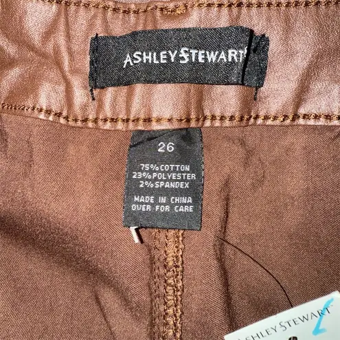 Ashley Stewart Ashley Stewart Women's Brown Faux Leather wide leg Pants Size 26