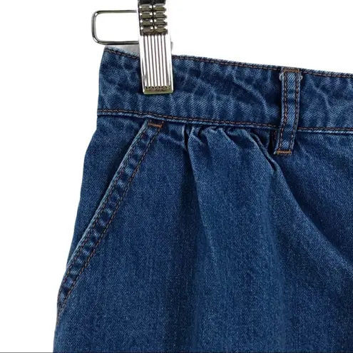 ZARA  Denim Mini Skirt Pleated Raw Hem Size XS