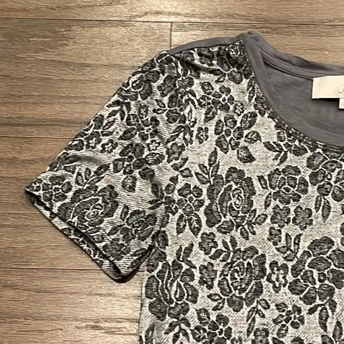 Loft  Grey and Silver Metallic Short Sleeve Tee - Size S