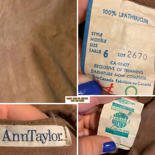 VINTAGE 1970'S ANN TAYLOR BROWN GENUINE SUEDE SHORT SLEEVE SHIFT DRESS (6)