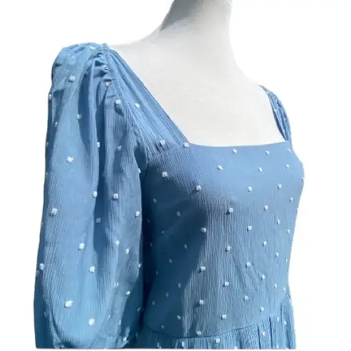 Moon River Anthropologie Medium Midi Dress Fall Boho Cottage tie back Prarie