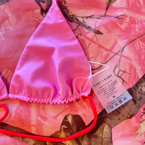 east x east reversible pink and red triangle bikini top