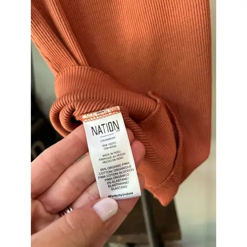 Nation Ltd Gigi Tank with Poplin Ties ORANGE Rust Womens Size XS