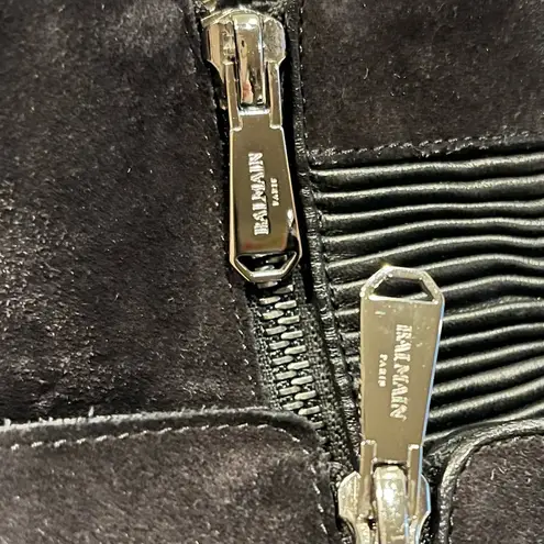 Balmain Women’s Ella 50 black chain ankle boots size 37 Black Suede