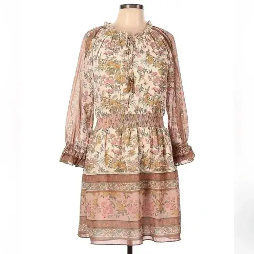 Anthropologie  LOVE THE LABEL Boho Floral Tippy Border Dress Euphoria Size L NWT