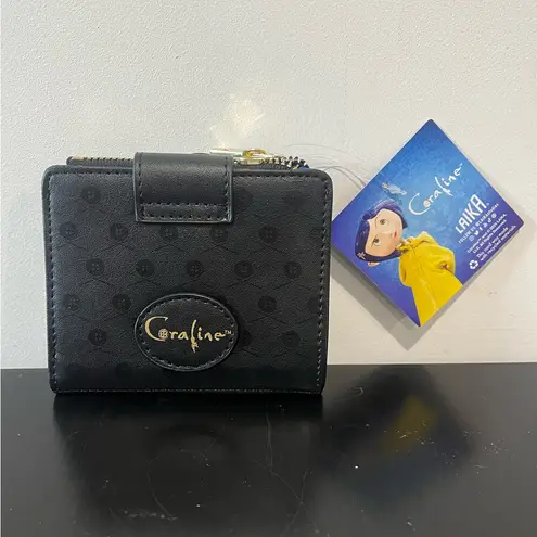 Coraline Jones moon silhouette mini flap wallet Black