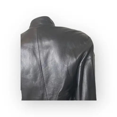 Vintage 90s Y2K: Erez x Lillie Rubin ☻︎ Whip Stitch Leather Jacket ☻︎ Black Gold Size M