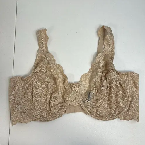 Smart & Sexy 42DD Bra Signature Lace Unlined Underwire In Buff Beige SA964