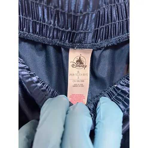 Disney  Womens XL Blue Red Satin Shorts Monogrammed Athletics