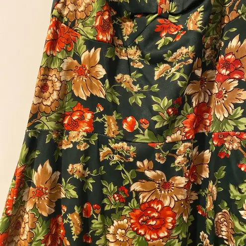Floral Vintage Maxi Dress Green Size M
