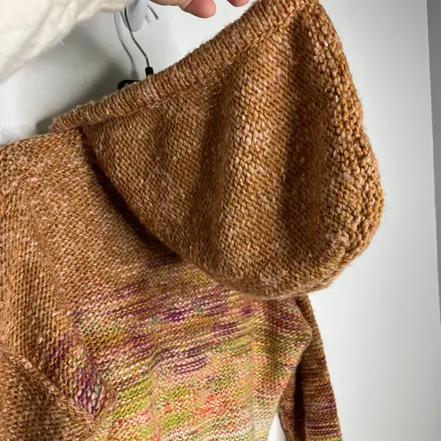 Pilcro multi colored boho pullover sweater with hood women's size small trendy - Image 9