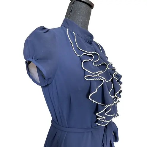 Ark & Co. Navy ruffle top dress small