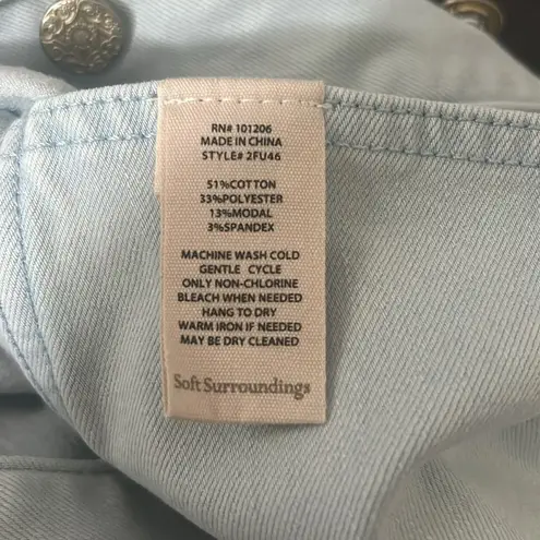 Soft Surroundings Next Level Denim Collarless Jacket Small