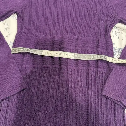 Daisy Fuentes Women's Purple Ribbed Long Sleeve Midi Dress Size L