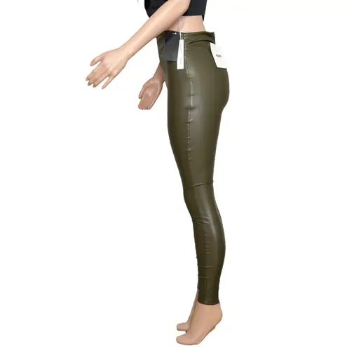 Nookie Viktoria Faux Leather Pants, Khaki, Small