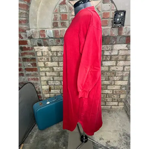 sweatshirt dress nightgown fuzzy cat plaid bow red white Size L