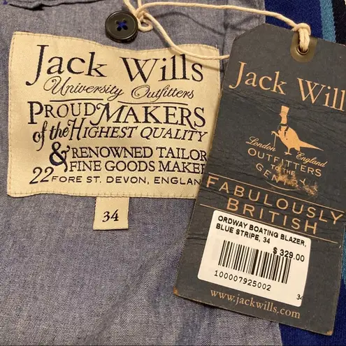 Jack Wills Blue striped boating blazer, NEW Ordway unisex preppy academic jacket