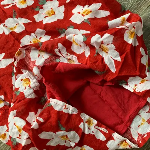 NWT Lulus Flirty Flowers Red Floral Print Wide Leg Pants L Size L