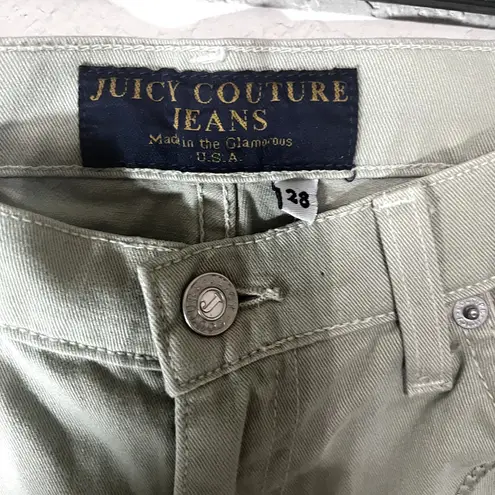 Juicy Couture  jeans Women's sz 28 Sage Green Flare leg boot cut heart pocket Y2K