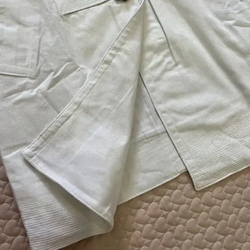 Marc Jacobs NWT  Trench Jacket Cotton Lined Pockets Coat Size M White