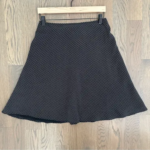 Henri Bendel Vintage High Waist 100% A-Line Silk Skirt in Black & White Size 10