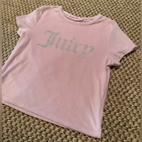 Juicy Couture  pink velour rhinestone logo sleep t-shirt women’s size XL