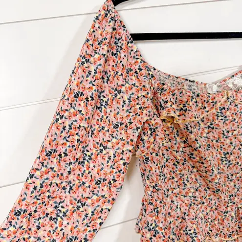 NEW Sadie & Sage Women’s Pink Floral Ruffle Romper, NEW with Tags, Size Medium