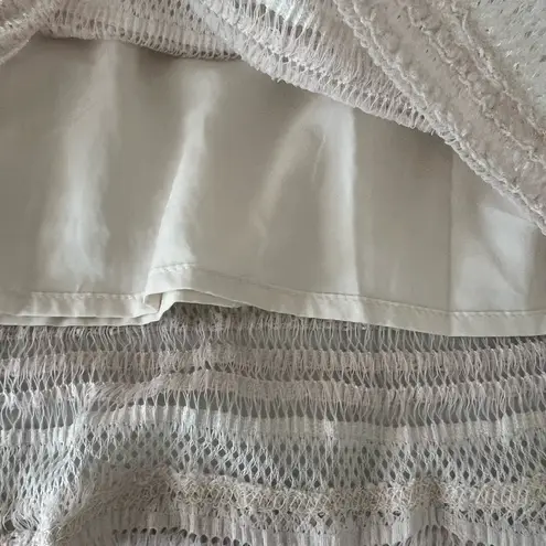 New NSR Beige Nordstrom Crochet Midi Dress Small Long Sleeve BOHO Lined