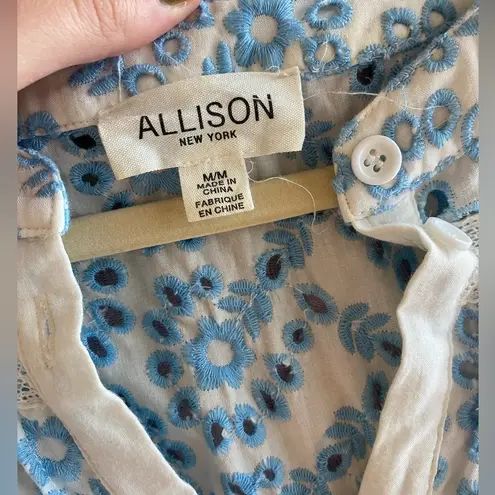 Floral Eyelet Embroidered Button