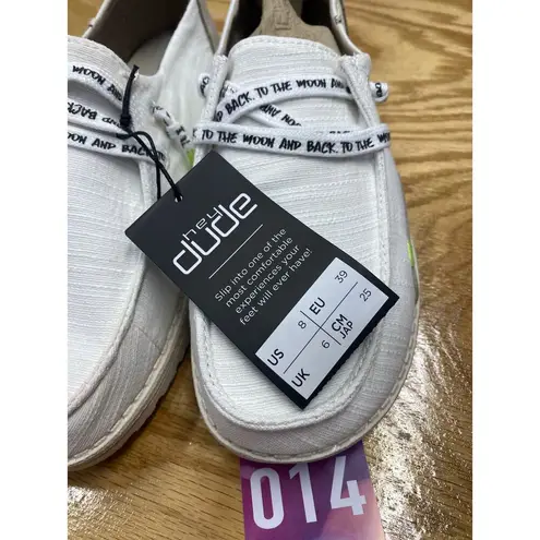 Hey Dude Wendy Star Loafers Women's 8 White Canvas Slip-On Low Top Comfort Shoes