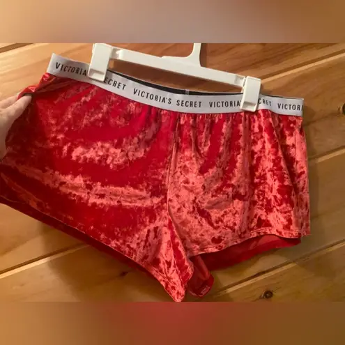 Victoria's Secret Victoria Secret Red Crushed Velvet Velour Sleep Shorts Size XL